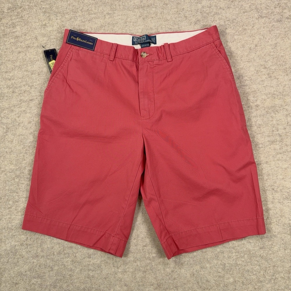 Vtg Polo Ralph Lauren Shorts Mens 33 Pink Chino %100 Cotton Classic Preppy NWT